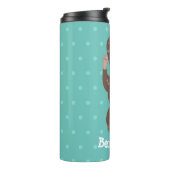 Cute otter-duiken op blauwgroen cartoon illustrati thermosbeker (Gedraaid links)