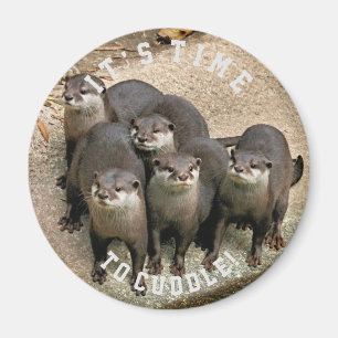 Cute Otter Family Snijtijd Magneet