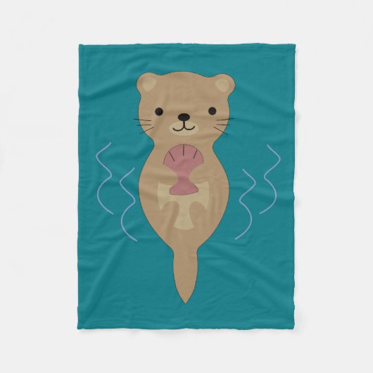 Cute Otter Fleece Deken (Voorkant)
