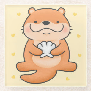 Cute Otter Glass Onderzetter