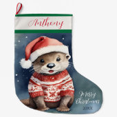 Cute Otter Grote Kerstsok (Voorkant)