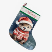 Cute Otter Grote Kerstsok (Voorkant (Hangend))