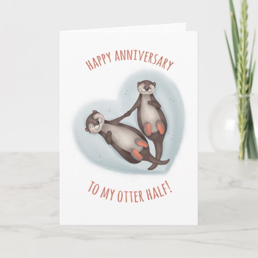 Cute Otter Half Jubileum Kaart (Voorkant)
