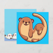 Cute Otter Holiday Card Feestdagenkaart (Voorkant / Achterkant)