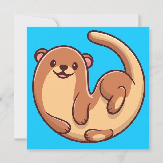 Cute Otter Holiday Card Feestdagenkaart (Voorkant)
