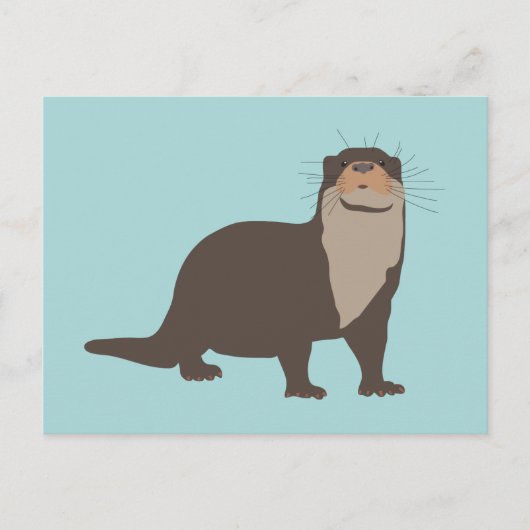 Cute Otter Illustration Feestdagenkaart (Voorkant)