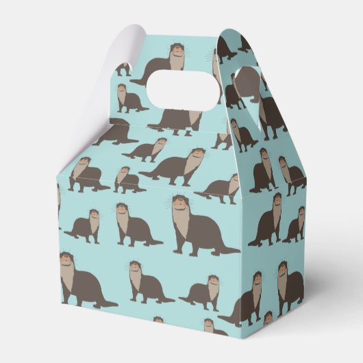 Cute Otter Illustration Pattern Bedankdoosjes (Voorkant Zijde)