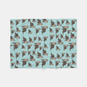 Cute Otter Illustration Pattern Fleece Deken (Voorkant (Horizontaal))