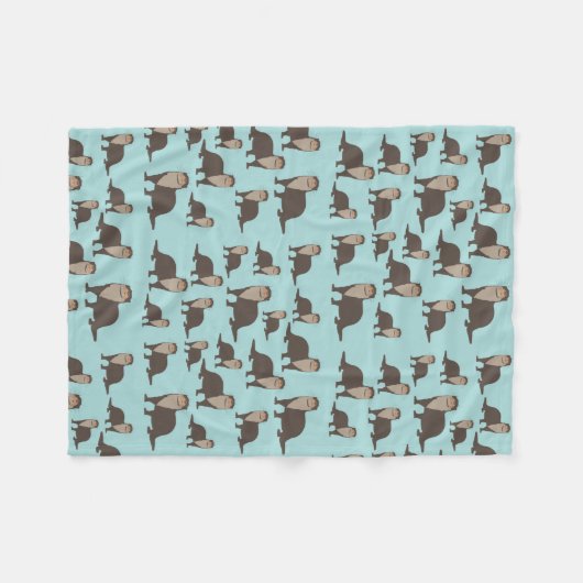 Cute Otter Illustration Pattern Fleece Deken (Voorkant (Horizontaal))