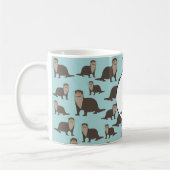 Cute Otter Illustration Pattern Koffiemok (Links)