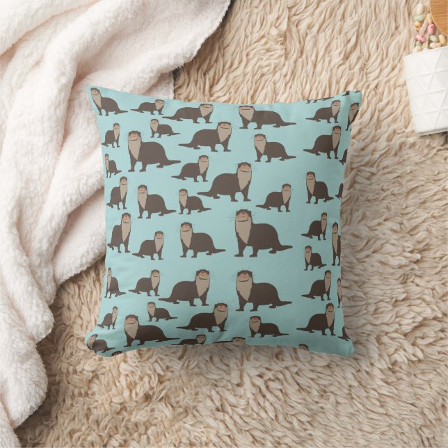 Cute Otter Illustration Pattern Kussen (Deken)