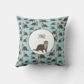 Cute Otter Illustration Pattern Kussen (Achterkant)