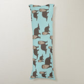 Cute Otter Illustration Pattern Lichaamskussen (Voorkant Verticaal)