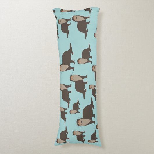 Cute Otter Illustration Pattern Lichaamskussen (Voorkant Verticaal)