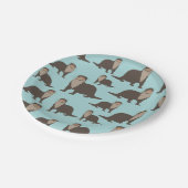 Cute Otter Illustration Pattern Papieren Bordje (Gekanteld)