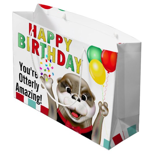Cute Otter in Tuxedo | Geboortedag Groot Cadeauzakje (Achterkant Gekanteld)
