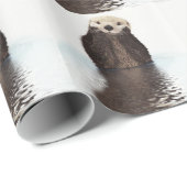 Cute Otter in Water Cadeaupapier (Rol Hoek)