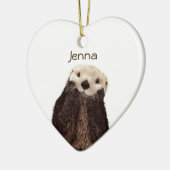 Cute Otter in Water Keramisch Ornament (Links)