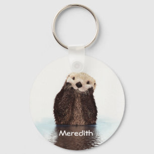 Cute Otter in Water Sleutelhanger