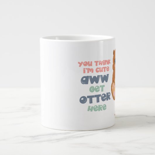 Cute-Otter-Jumbo-Mok Extra Grote Beker (Voorkant)