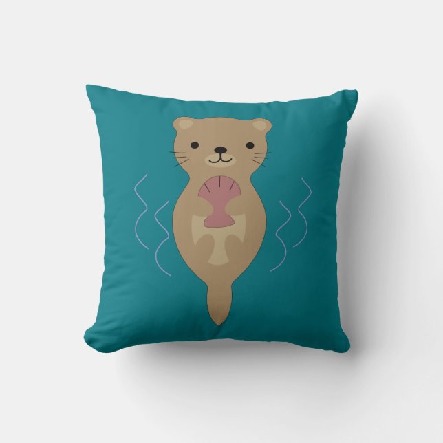 Cute Otter Kussen (Voorkant)