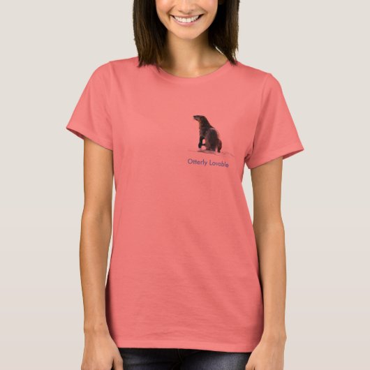 Cute OTTER Love Dames Ringer T-Shirt (Voorkant)