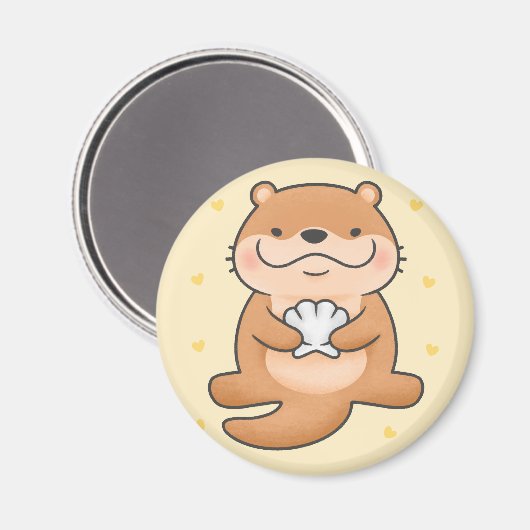 Cute Otter Magnet Magneet (Voorkant / Achterkant)