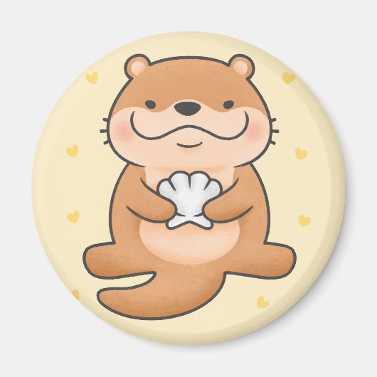 Cute Otter Magnet Magneet (Voorkant)