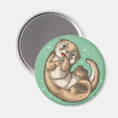 Cute Otter Magnet Magneet (Voorkant / Achterkant)
