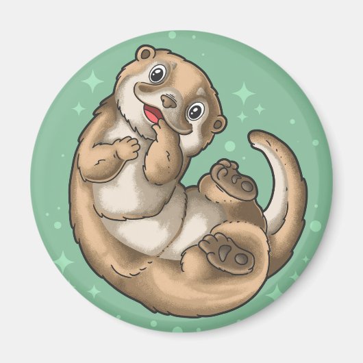 Cute Otter Magnet Magneet (Voorkant)