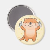 Cute Otter Magnet Magneet (Voorkant / Achterkant)