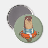 Cute Otter Magnet Magneet (Voorkant / Achterkant)