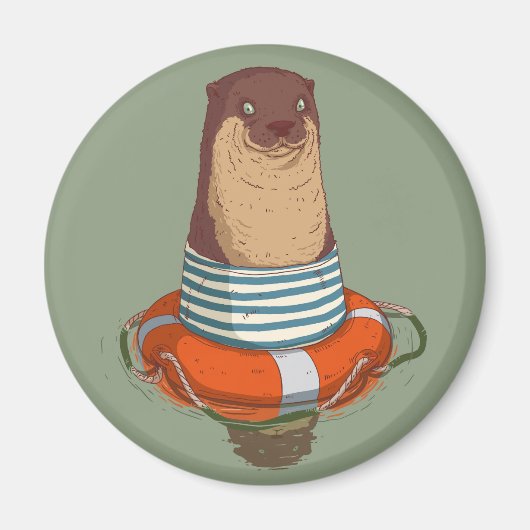 Cute Otter Magnet Magneet (Voorkant)