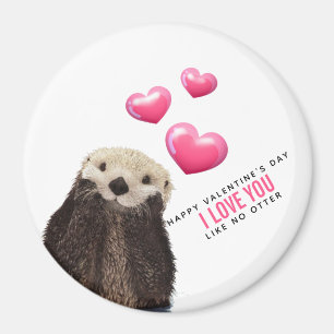 Cute Otter met Hearts Valentijnsdag Humor Magneet
