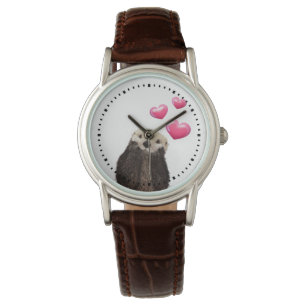 Cute Otter met Love Hearts Horloge