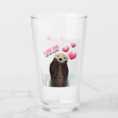 Cute Otter met roze hartenliefde die je hebt gespo Glas (Voorkant)