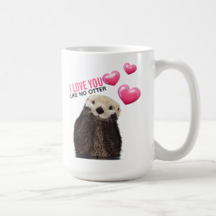 Cute Otter met roze hartenliefde die je hebt gespo Koffiemok