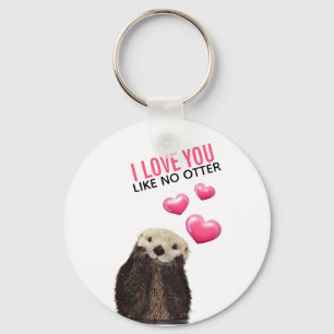 Cute Otter met roze hartenliefde die je hebt gespo Sleutelhanger