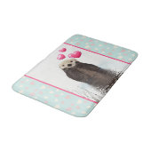 Cute Otter met roze liefdesharten Badmat (Gekanteld)