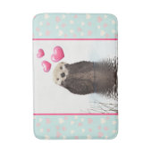 Cute Otter met roze liefdesharten Badmat (Voorkant Verticaal)