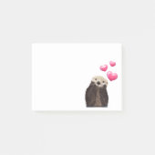 Cute Otter met roze liefdesharten Post-it® Notes (Voorkant)