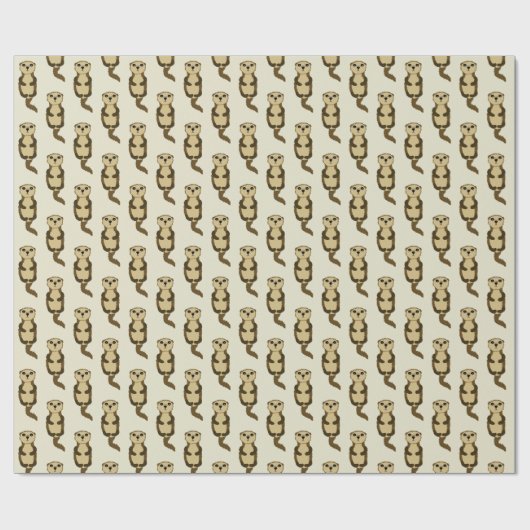 Cute Otter Pattern Cadeaupapier (Vlak)