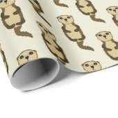 Cute Otter Pattern Cadeaupapier (Rol Hoek)