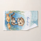 Cute Otter Personnalisé Garçon (Serviette à main)