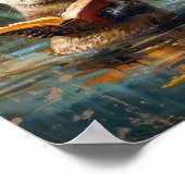 Cute Otter Reading a Book Poster (Coin)