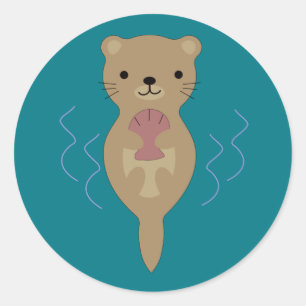 Cute Otter Ronde Sticker