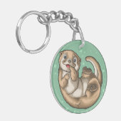 Cute Otter Sleutelhanger (Voorkant Links)