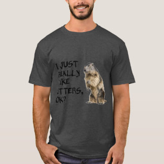 Cute Otter T ik hou echt van Otters OK Badger T-shirt