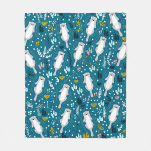 Cute Otters Blanket Fleece Deken