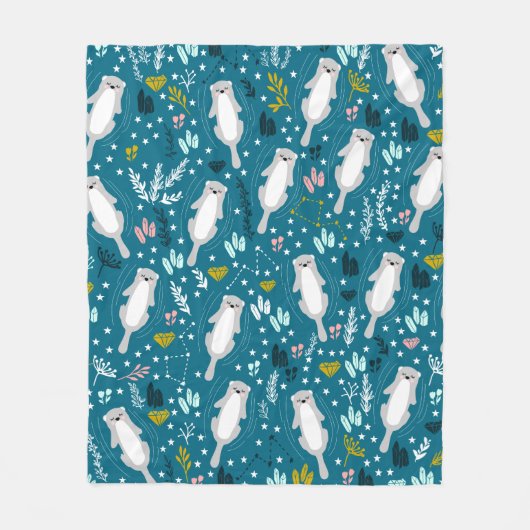 Cute Otters Blanket Fleece Deken (Voorkant)